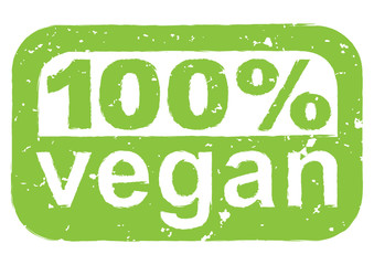 Grüner Stempel "100% vegan" – Vektor/freigestellt