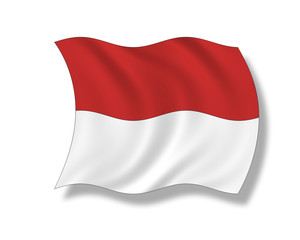 Illustration,Flagge von Monaco