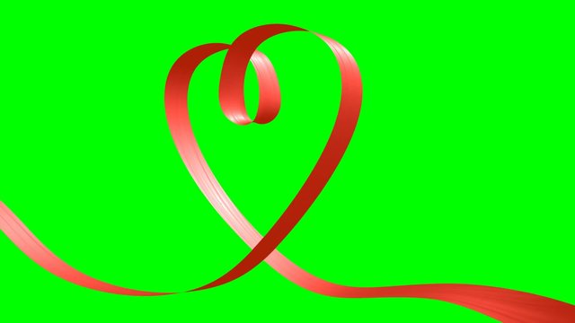Red ribbon in the shape of heart