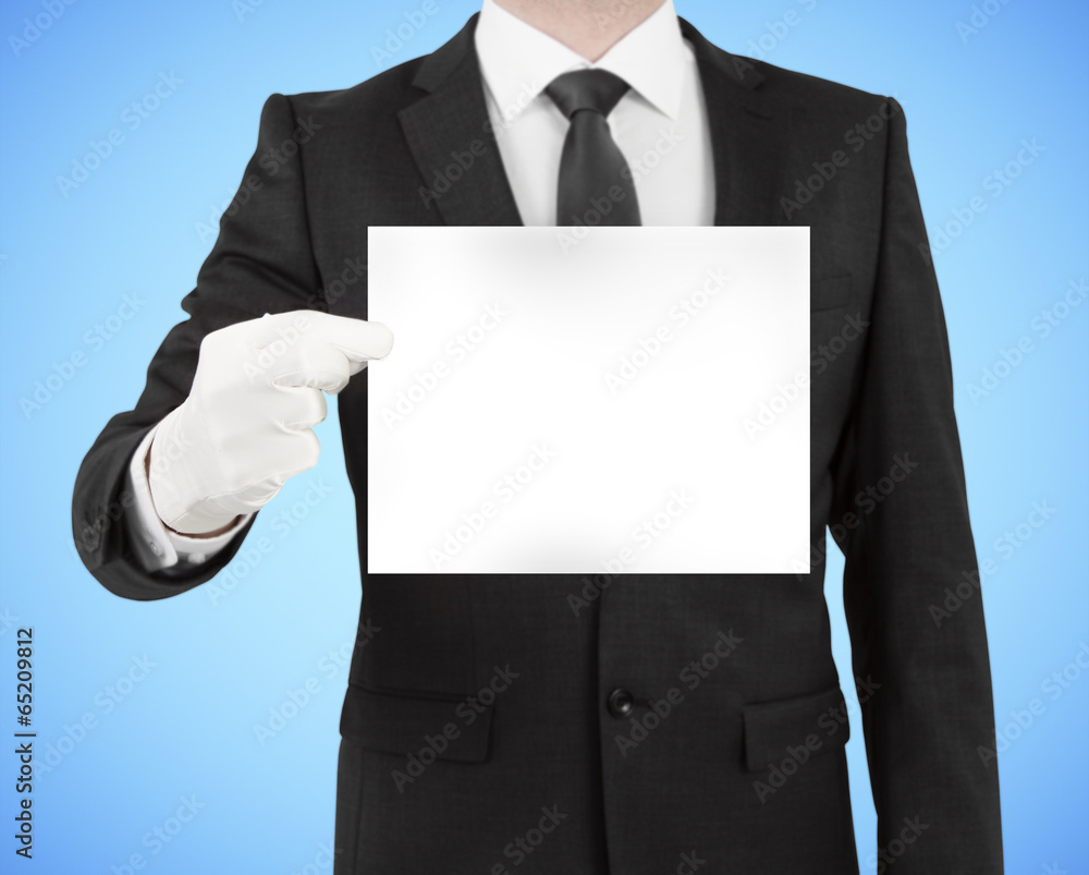 Canvas Prints businessman holding poster