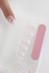 Human Finger auf Maniküre-Set