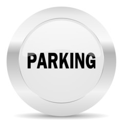 parking silver glossy web icon