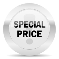 special price silver glossy web icon