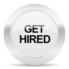 get hired silver glossy web icon