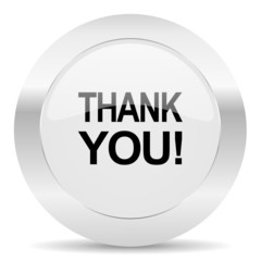thank you silver glossy web icon