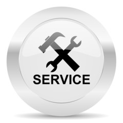 Obraz premium service silver glossy web icon