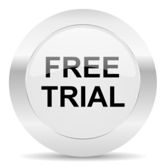 free trial silver glossy web icon