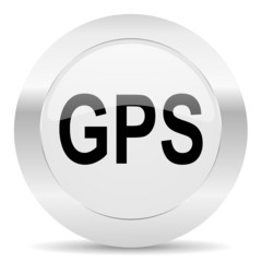 gps silver glossy web icon