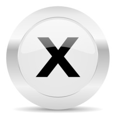 Fototapeta premium cancel silver glossy web icon