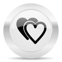 love silver glossy web icon