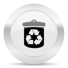 recycle silver glossy web icon