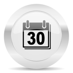 calendar silver glossy web icon