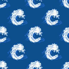 Fototapeta na wymiar Seamless background pattern of a curling wave