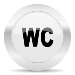 toilet silver glossy web icon