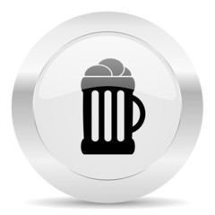 beer silver glossy web icon