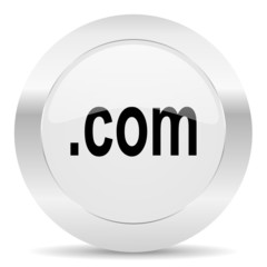 com silver glossy web icon