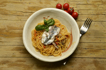 Spaghetti con le sarde Sardina pilchardus