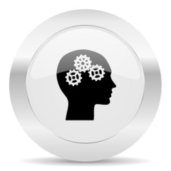 head silver glossy web icon