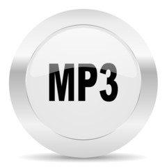 mp3 silver glossy web icon