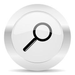 search silver glossy web icon