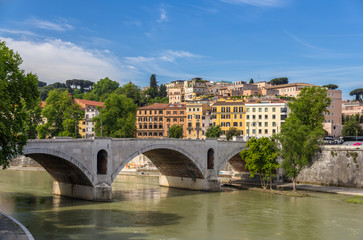 Fototapeta na wymiar Ponte Principe Amedeo in Rome, Italy