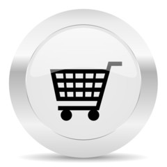 cart silver glossy web icon