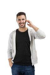 Young man talking on cell phone