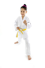 sweet little girl training body defense position as karate kid © Wordley Calvo Stock