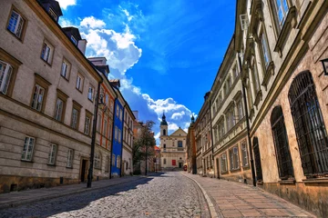 Photo sur Plexiglas Monument artistique Street of the old town in Warsaw. Street Mostowa