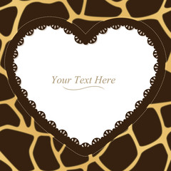 Giraffe Spotted Heart Frame