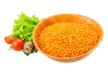 Raw red lentils