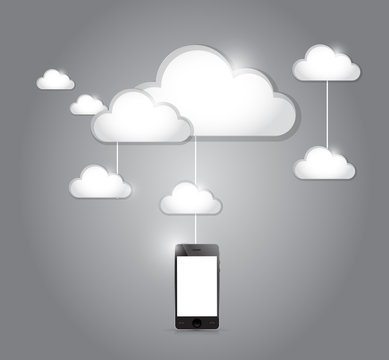 cloud computing phone connection illustration