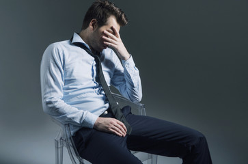 Sad employee lost his job