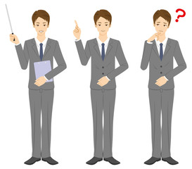 ビジネスマン　表情　全身