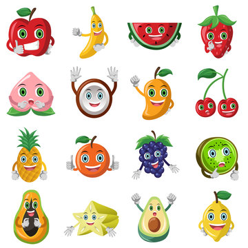 Fruit character icons