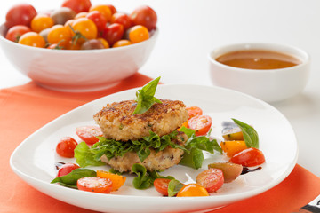 Crab Cakes and Tomato Salad