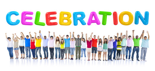Large Group of People Celebrating