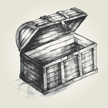 Sketch illustration of a treasure chest