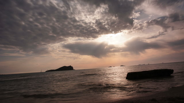 timelapse of sunset over the ocean