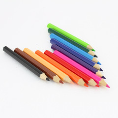 Colour pencils on white background