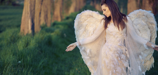 Sad angel in the bosom of nature