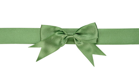 green ribbon with bow