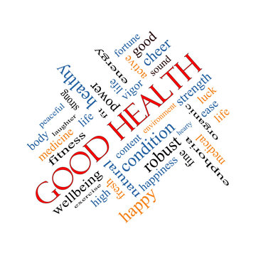 Good Health Word Cloud Concept Angled