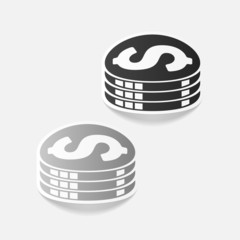 realistic design element: money, coin, dollar
