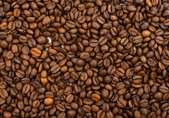 Coffee beans closeup background