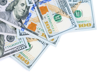 Hundred  dollars isolated on white background