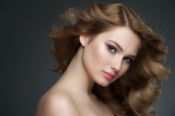 Girl with makeup and hairstyle