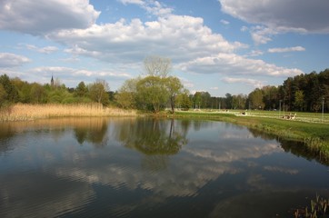 Pond in the park. Druskininkai, Lithuania