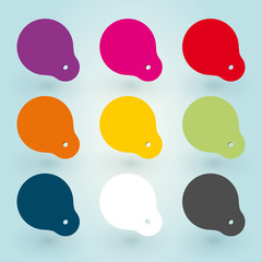 Set of colored stickers