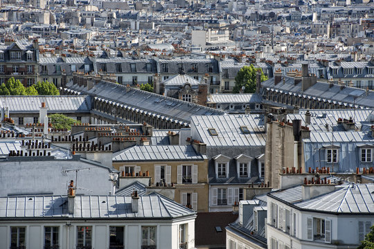 paris roofs and cityview